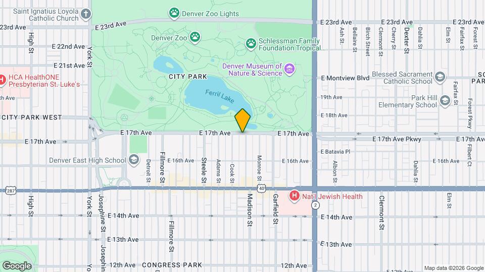 3434 E 17th Ave Map and Location Details