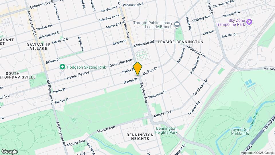 1398 Bayview Ave Map and Location Details