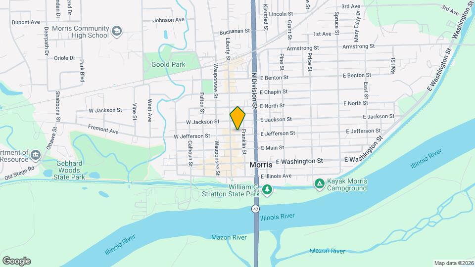 111 E Jefferson St Map and Location Details