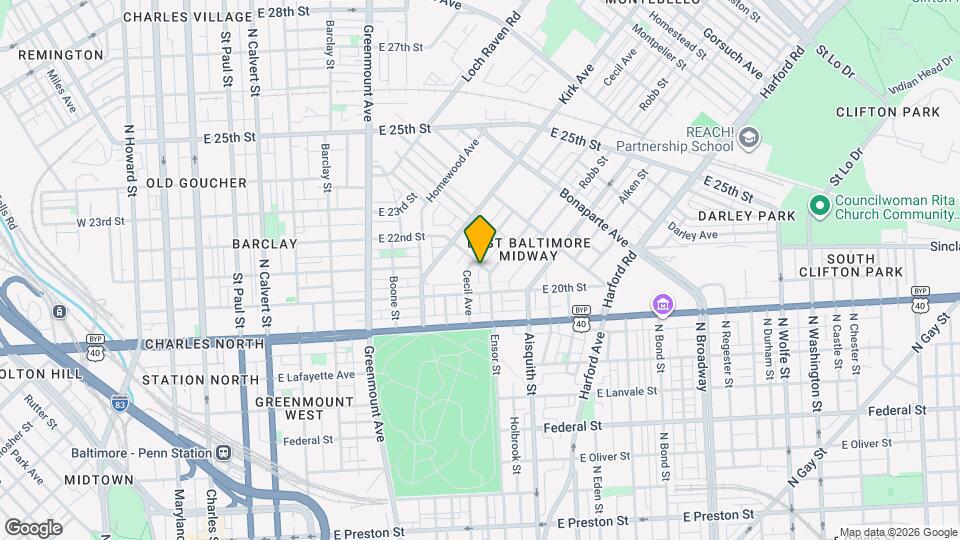 1001 E 22nd St Map and Location Details