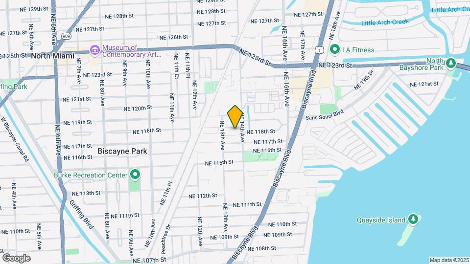 1345 NE 117th Terrace Map and Location Details