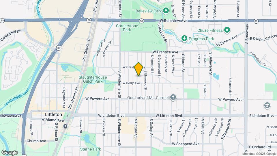 1390 W Berry Dr Map and Location Details