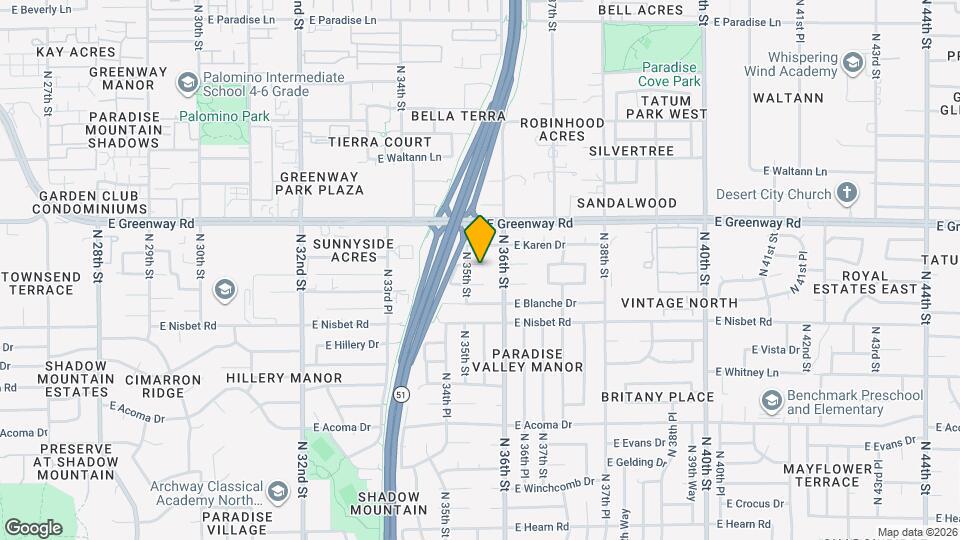 3511 E Greenway Ln Map and Location Details