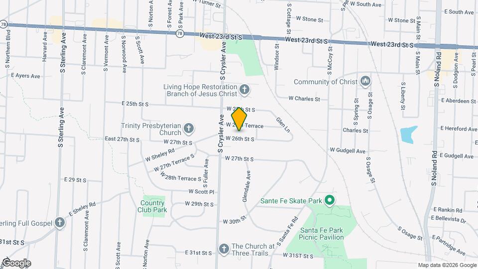 1212 W 26th St S Map and Location Details