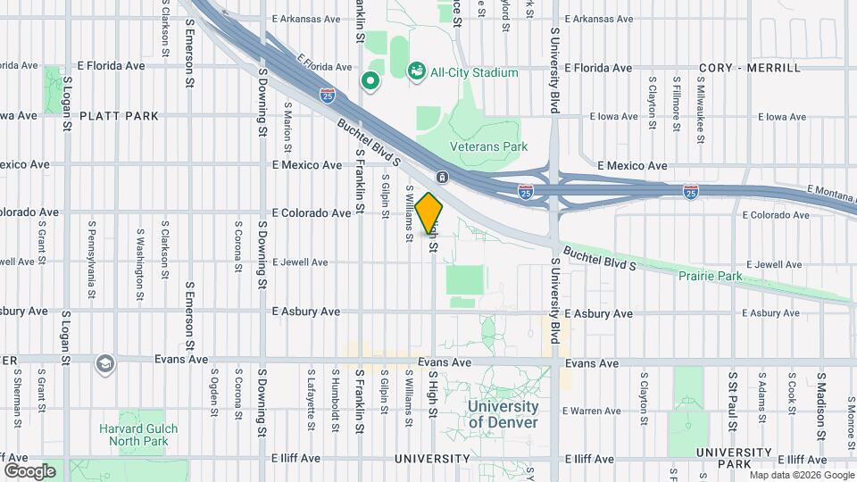 1851 S High St Map and Location Details