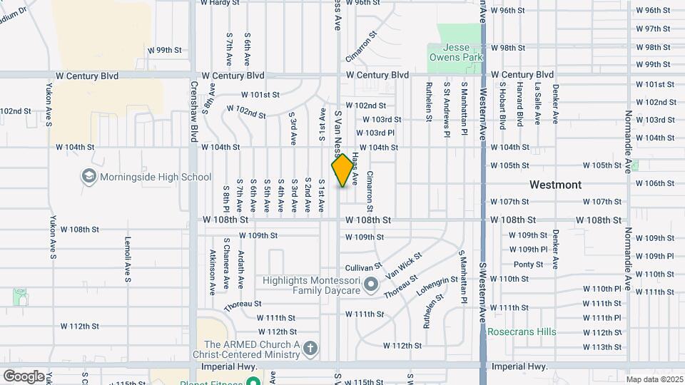 10612 S Van Ness Ave Map and Location Details
