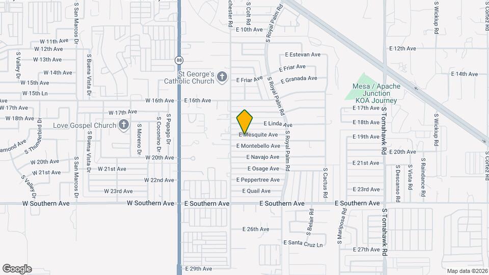 491 E Mesquite Ave Mapa y Detalles de la Ubicación