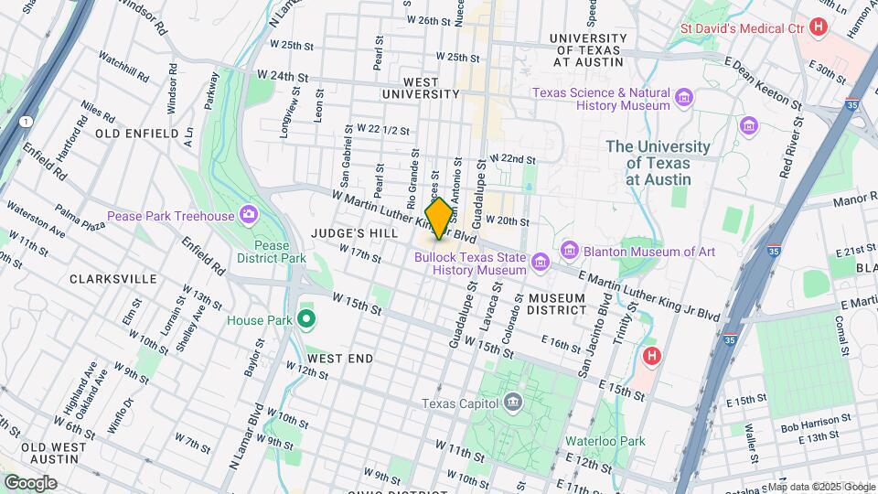 1801 Nueces St Mapa y Detalles de la Ubicación