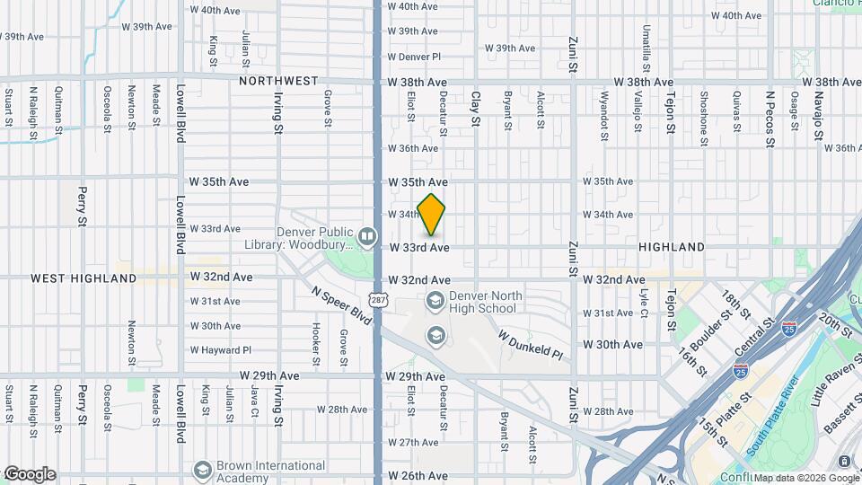 2817 W 33rd Ave Map and Location Details