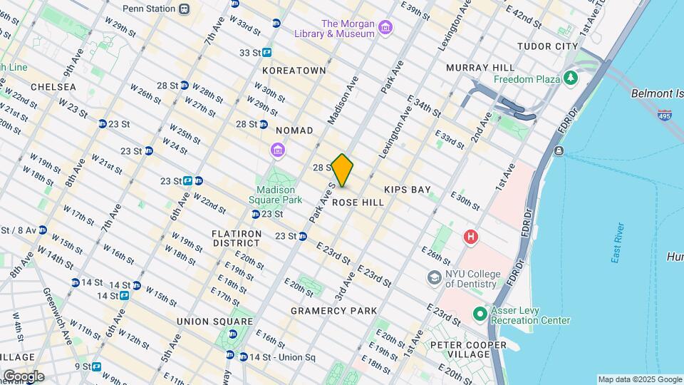 114 E 27th St Mapa y Detalles de la Ubicación