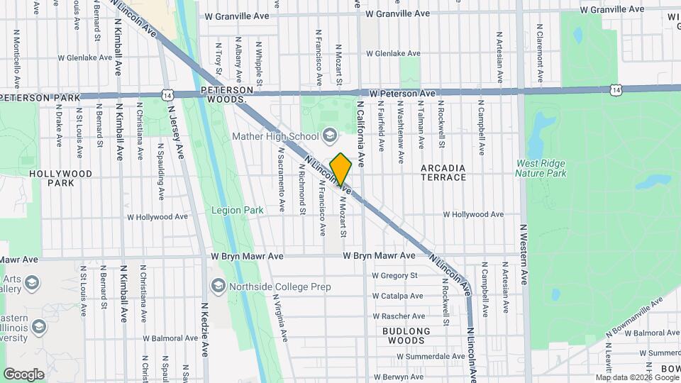 5760 N Lincoln Ave Map and Location Details