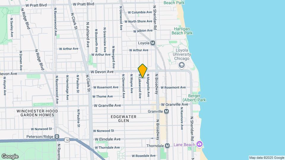 6327 N Lakewood Ave Map and Location Details