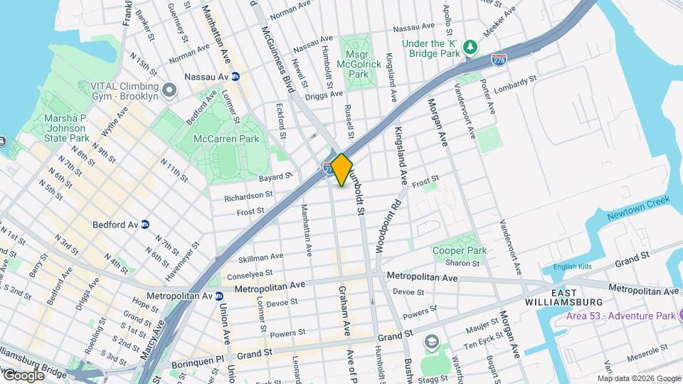 444 Graham Ave Mapa y Detalles de la Ubicación