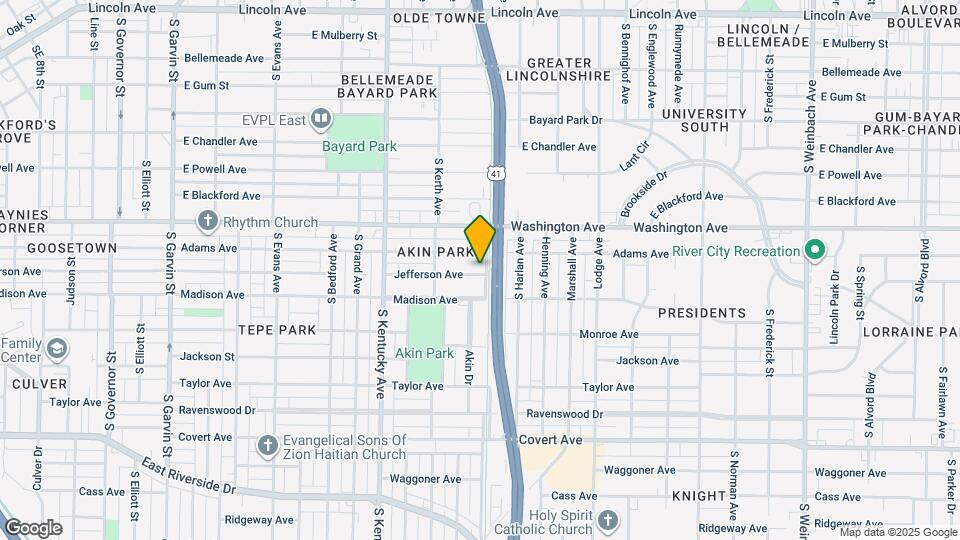 1136 Jefferson Ave Map and Location Details