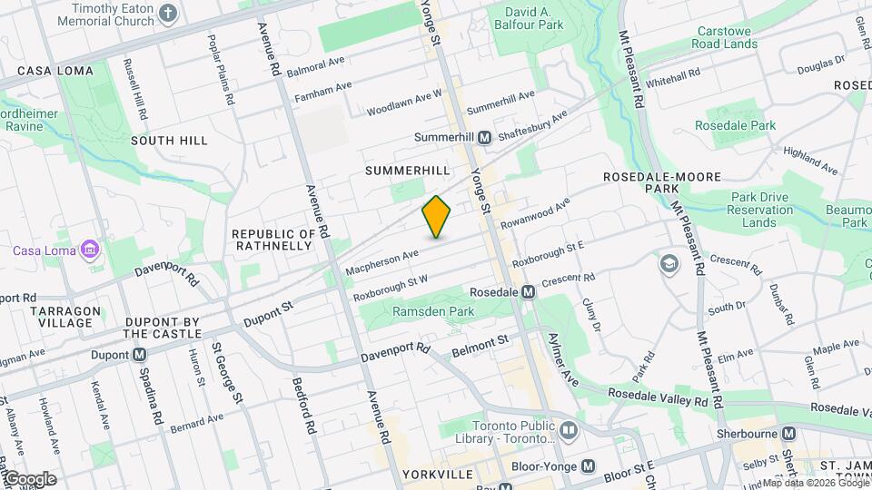 70 Macpherson Ave, Unit Upper Map and Location Details