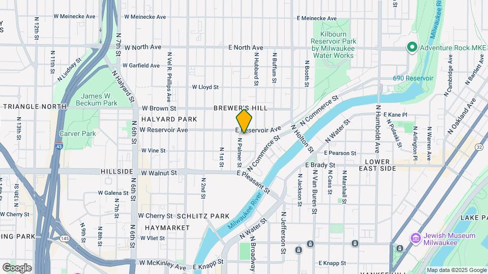 1836 N Palmer St Map and Location Details