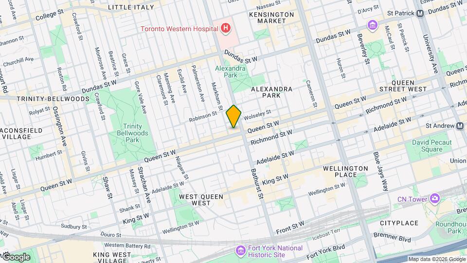 604 A Queen St W Map and Location Details