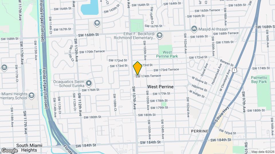 10622 SW 174th Terrace Map and Location Details