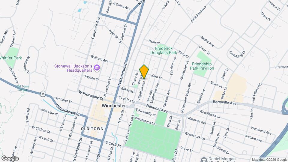 427 Highland Ave Map and Location Details