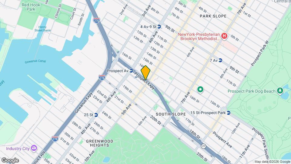 2BR 1BA Original Layout Renovated 5th Ave Park Slope, Unit 2 Map and Location Details