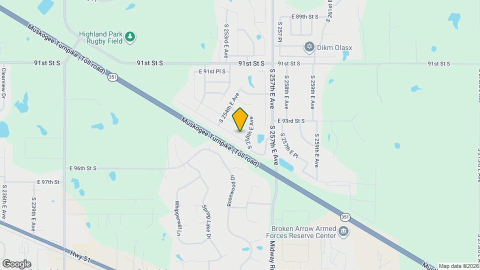 25461 E 93rd Ct S Map and Location Details