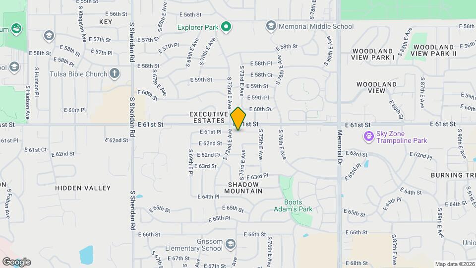 7304 E 61st Pl S Map and Location Details