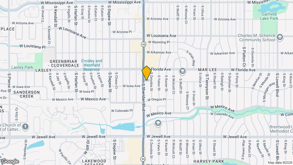 1600 S Sheridan Blvd Map and Location Details