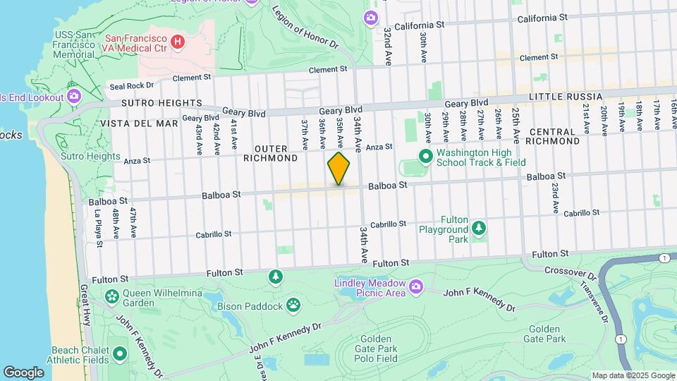 3401 Balboa St Mapa y Detalles de la Ubicación