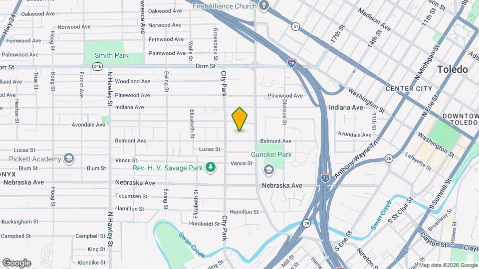 825 Hildebrand Ave Map and Location Details