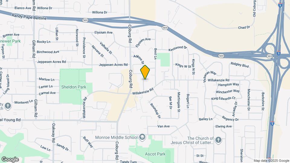 1619 Adkins St Map and Location Details