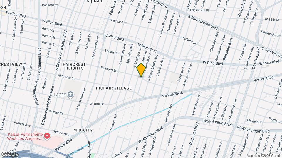 1605 S Curson Ave Mapa y Detalles de la Ubicación