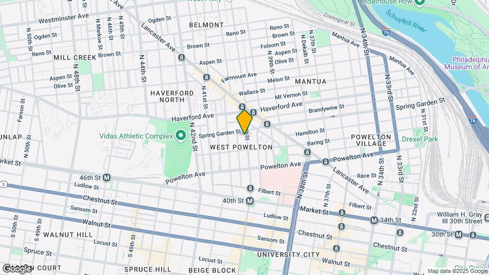 40/Spring near PENN, HUP, CHOP, DREXEL, CHOP Map and Location Details