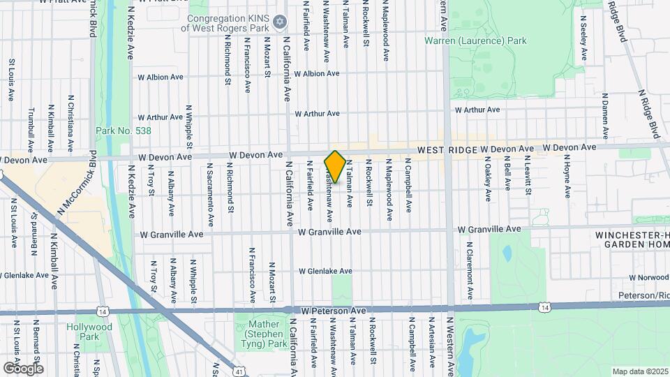 6301 N Washtenaw Ave Map and Location Details