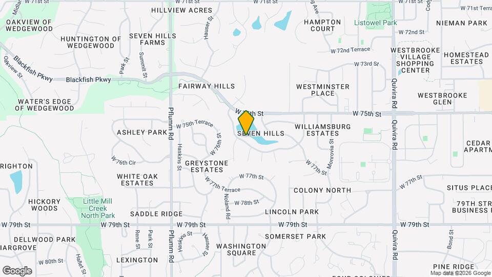 13016 W 76th Terrace Map and Location Details