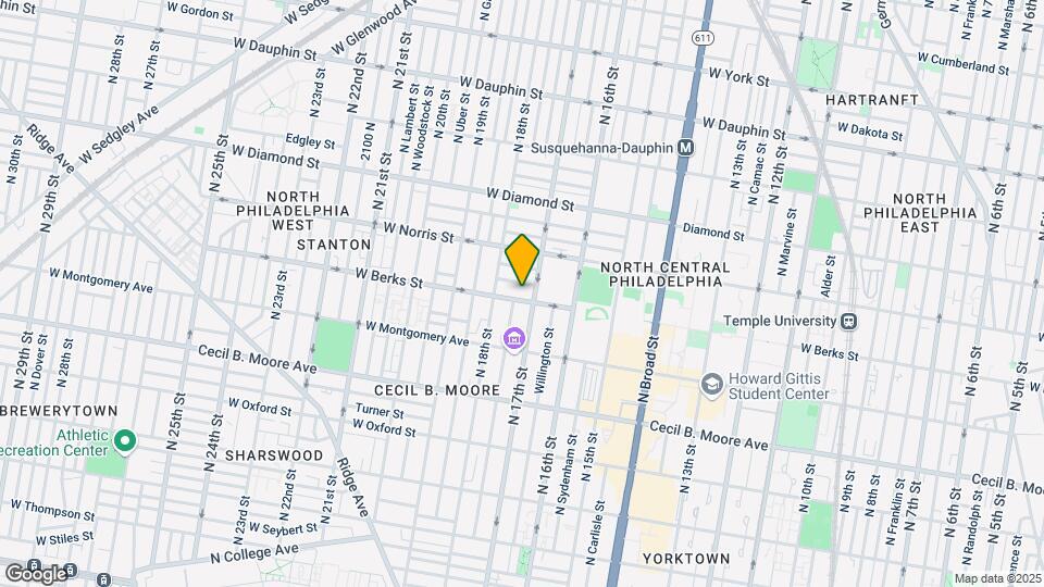 1717 W Berks St Mapa y Detalles de la Ubicación
