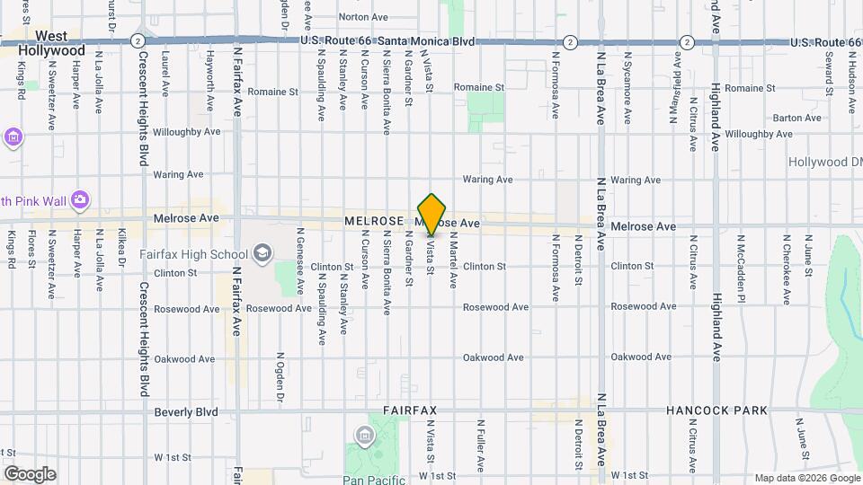 640 N Vista St, Unit 640 Map and Location Details