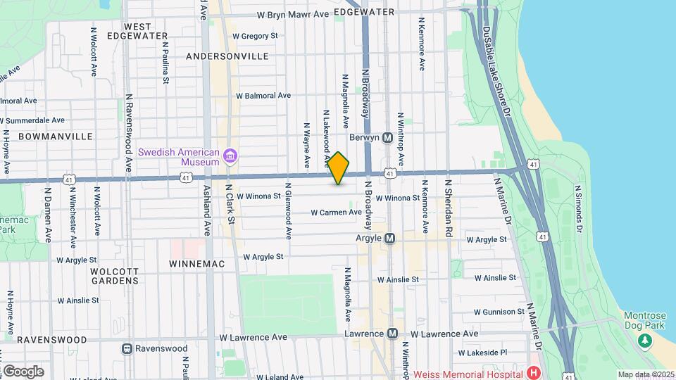 1246 W Winona St, Unit Apt 2 Map and Location Details