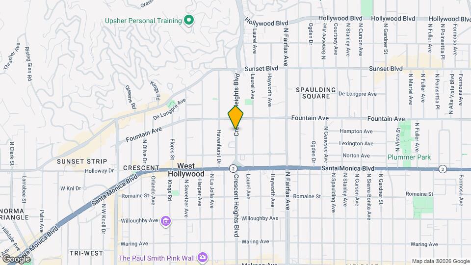 1265 N Crescent Heights Blvd, Unit 1 Map and Location Details