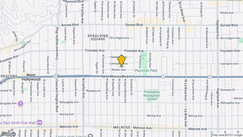 1154 N Curson Ave Map and Location Details