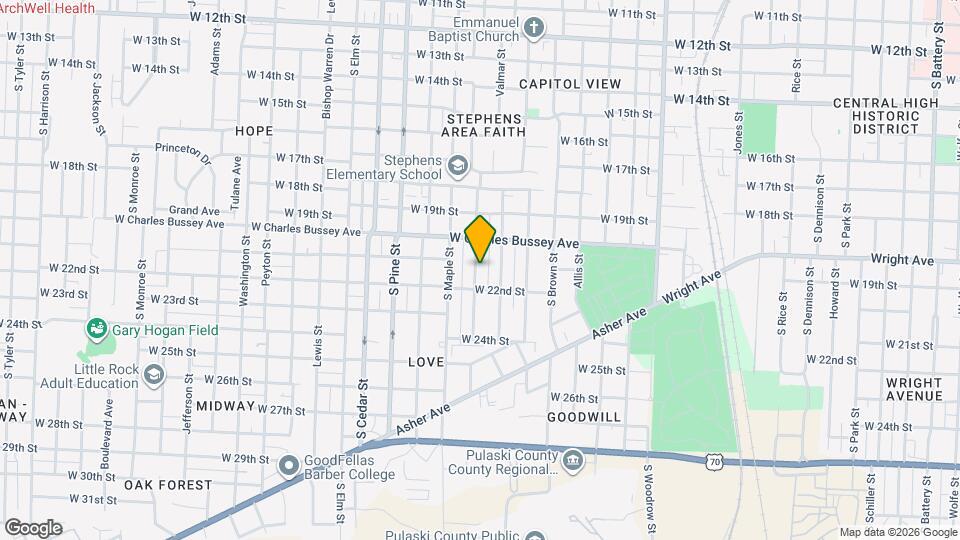 2105 S Valentine St Map and Location Details