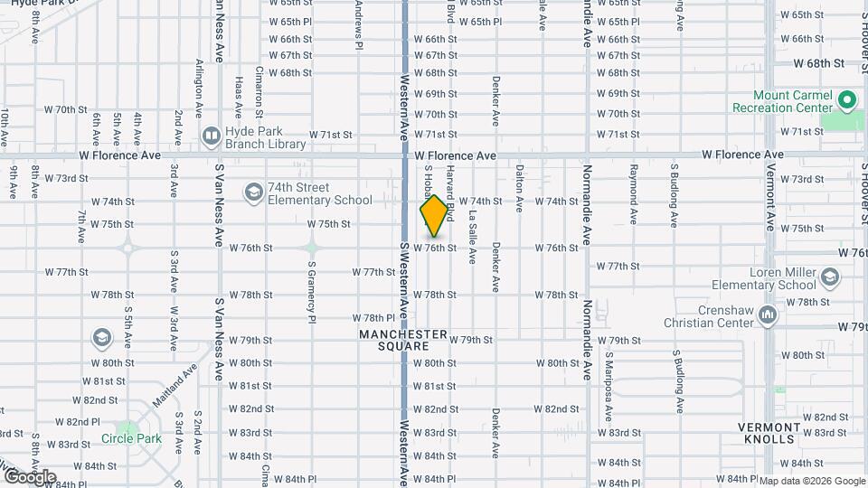 7530 S Hobart Blvd Map and Location Details