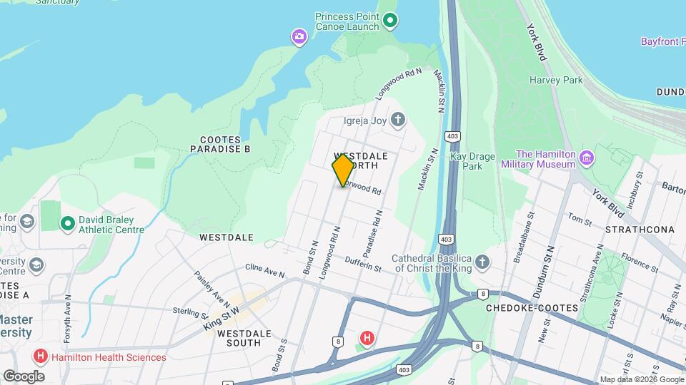 105 Longwood Rd N Map and Location Details