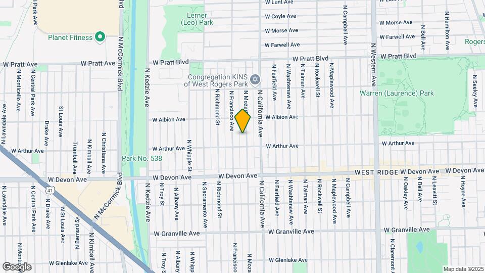 6518 N Mozart St Map and Location Details
