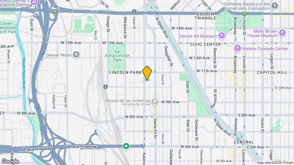 1020 Kalamath St Map and Location Details