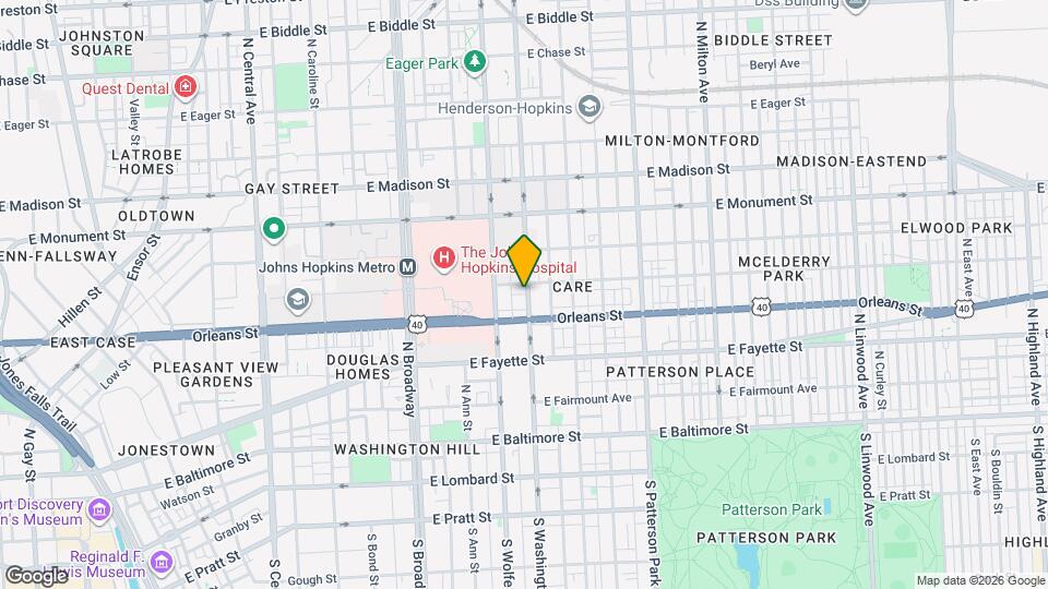 418 N Washington St Map and Location Details