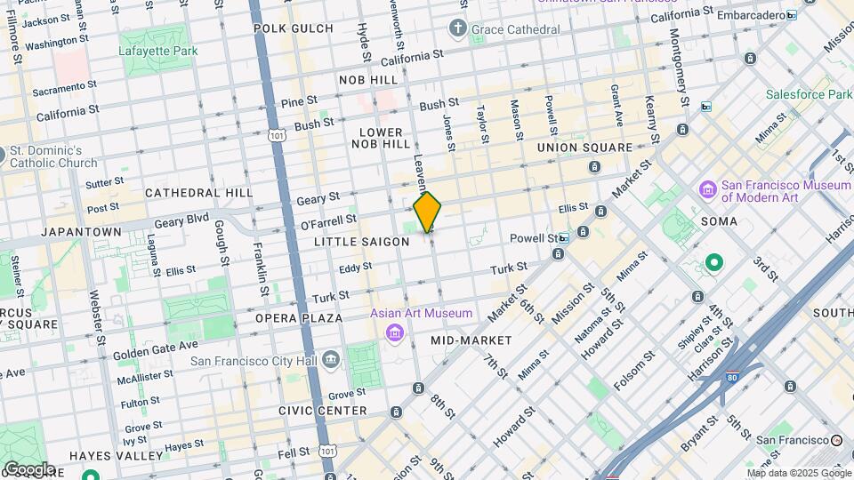 345 Leavenworth St Mapa y Detalles de la Ubicación