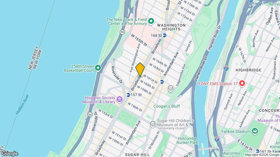 555 W 160th St Map and Location Details