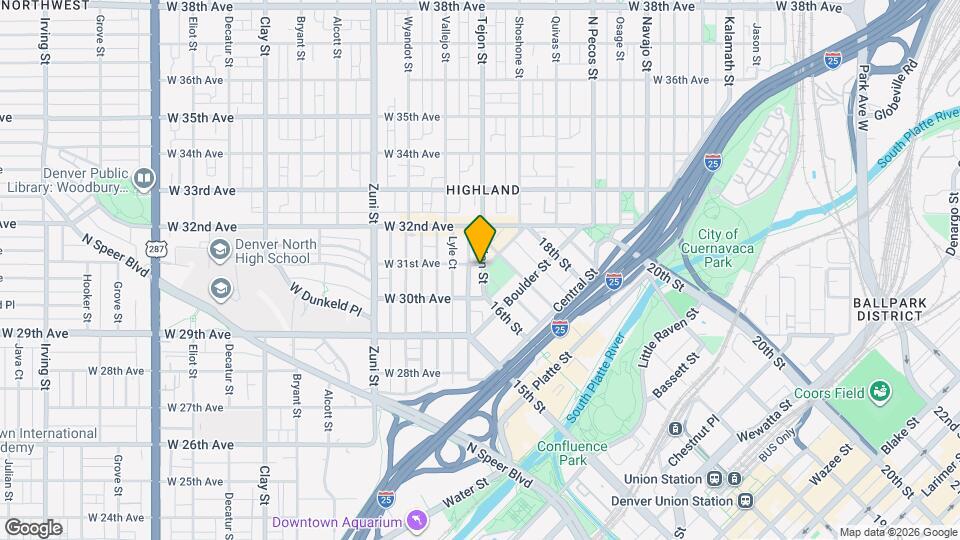 3095 Tejon St Mapa y Detalles de la Ubicación
