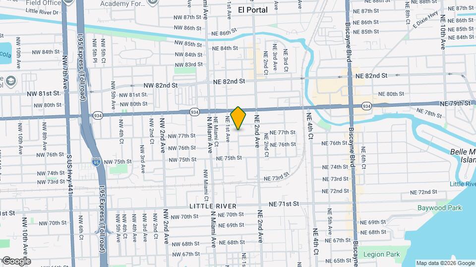 7712 NE 1st Ct Map and Location Details