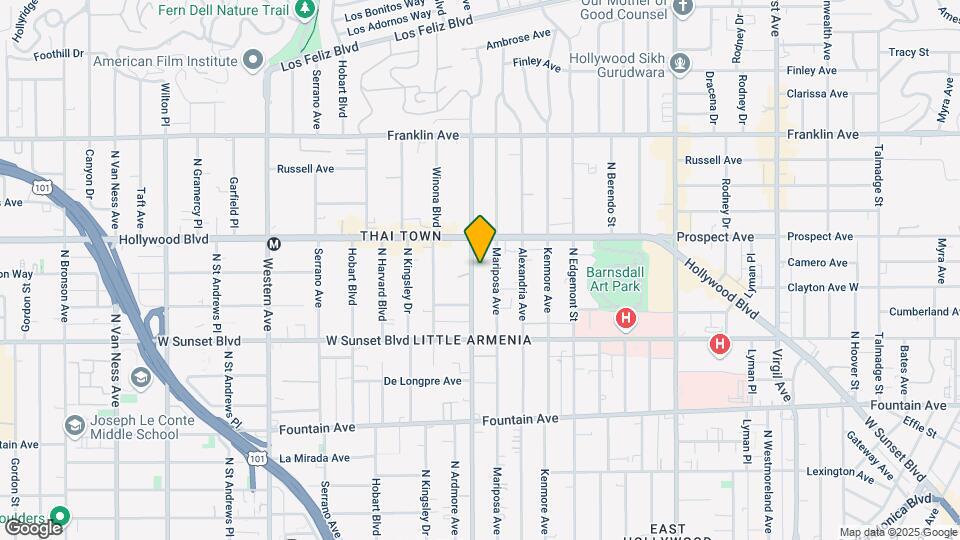 1620 N Normandie Ave Mapa y Detalles de la Ubicación
